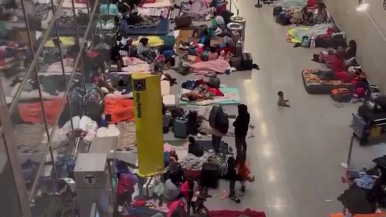 This is inside Logan Airport in Boston. These are illegals.