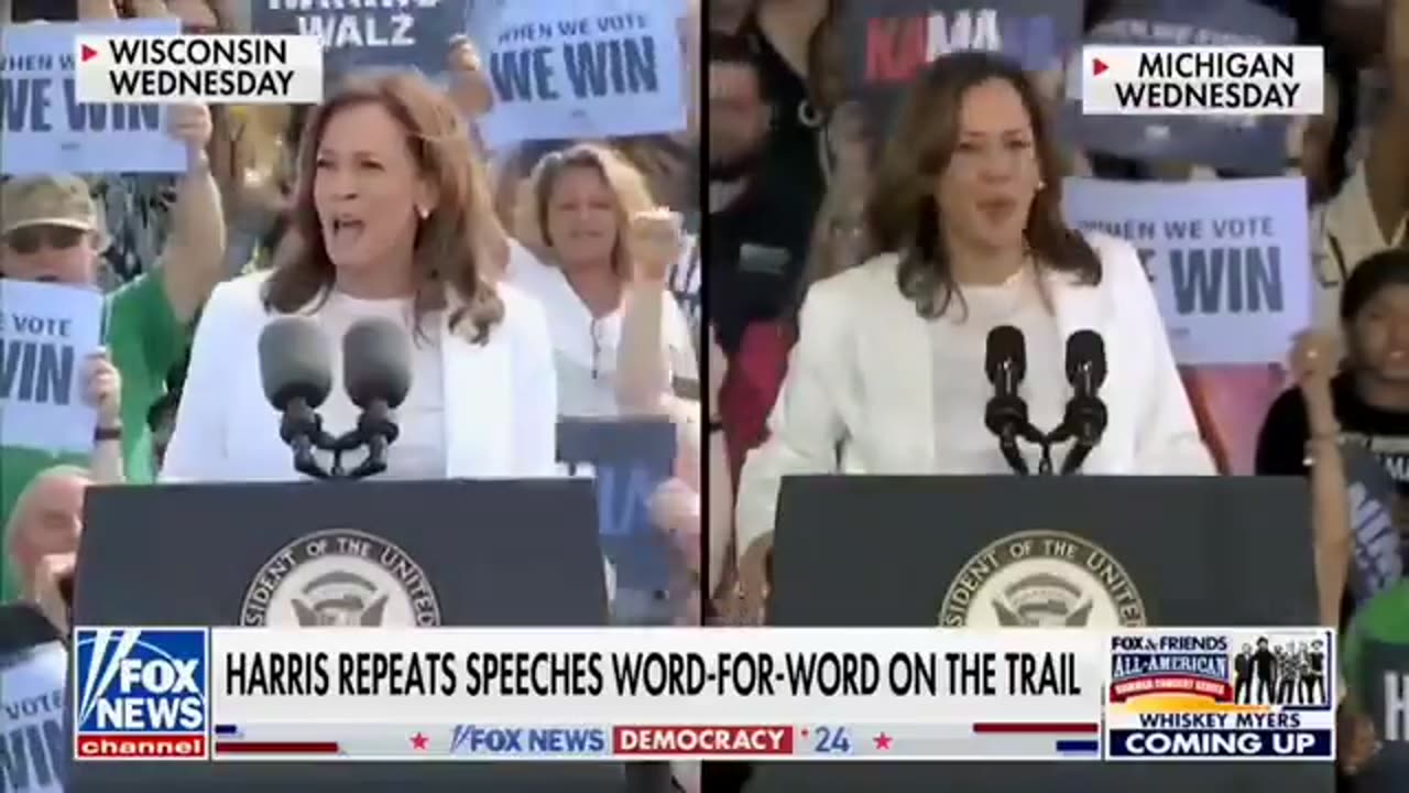 JUST IN! Kamala Harris Reuses Same Script At EVERY Campaign Event!!