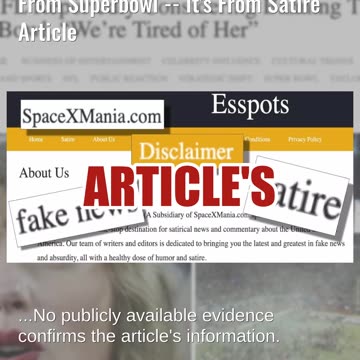 Fact Check: NFL Did NOT Say It Was Considering Banning Taylor Swift From Superbowl -- Satire Article