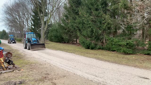 Tractors coming back at the end of the day.