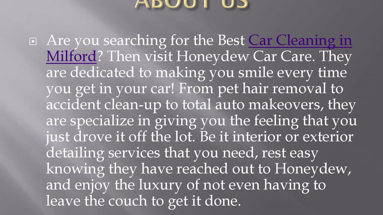 Best Car Cleaning in Milford