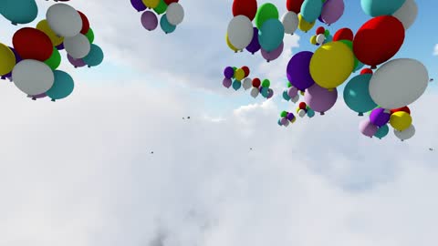 Color balloons floating in the sky