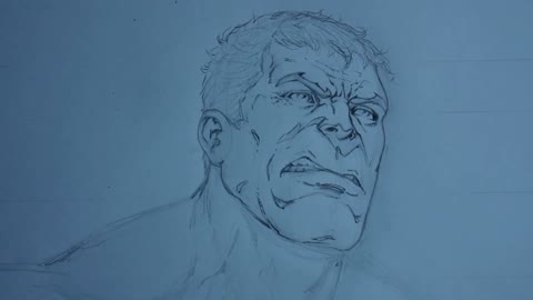 Depth painting of the Hulk's head