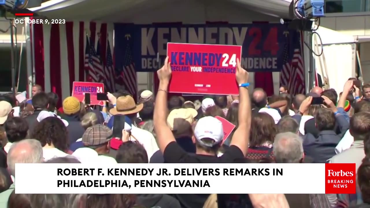 RFK Delivers Message Of Optimism To Supporters While Declaring His Candidacy For President