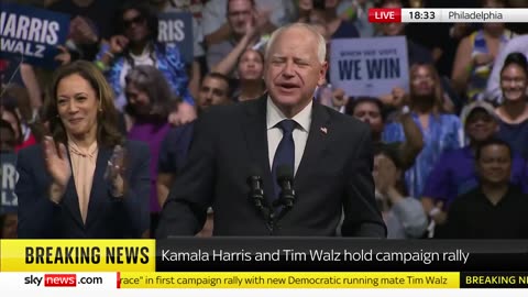 Vice president Kamala Harris holds campaign rally with running mate Tim Walz