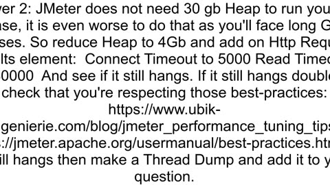 Jmeter hangs even if resources avaliable