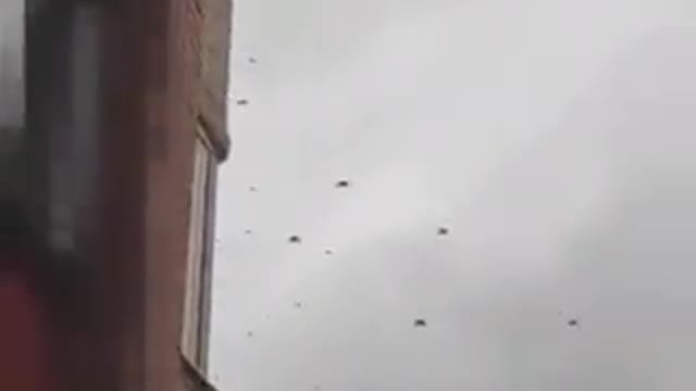 Massive group of Russian drones flying over Odessa.