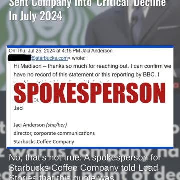 Fact Check: Starbucks Founder Schultz Did NOT Say Boycotts Had Sent Company Into 'Critical' Decline