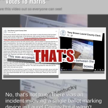 Fact Check: Kentucky Voting Machine Did NOT Switch Trump Votes To Harris