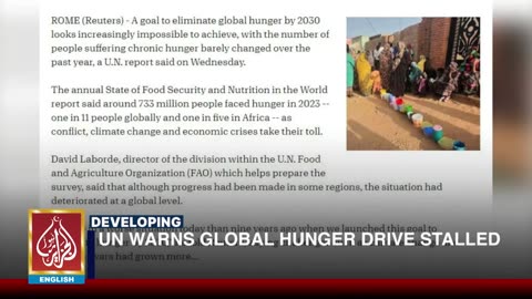 UN Warns Global Hunger Drive Stalled | Aljazairnews