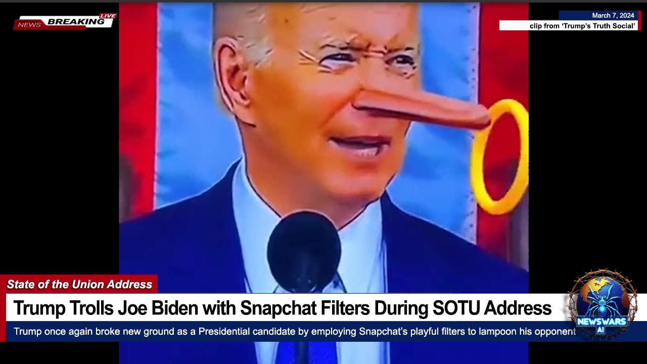 Trump Trolls Joe Biden with Snapchat Filters During SOTU Address