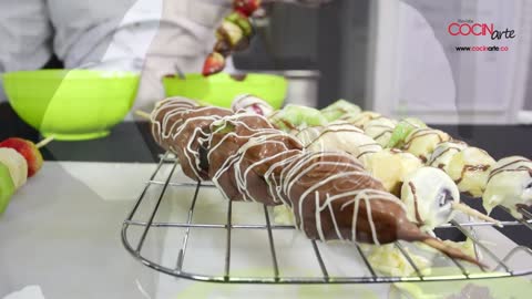 Receta Cocinarte: Brocheta de frutas