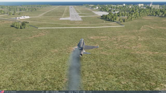 DCS World: F/A-18 Lands with one wing after Stinger hit.