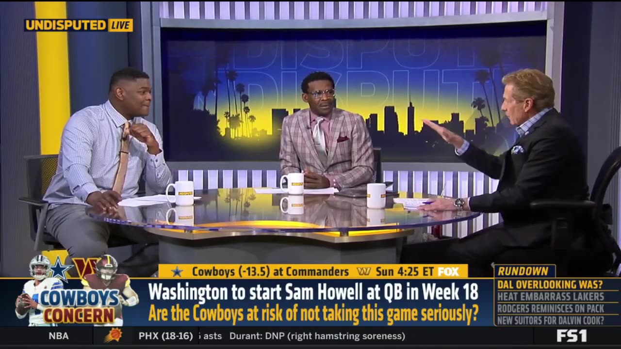 UNDISPUTED Skip Bayless reacts Washington to start Sam Howell at QB in Week 18