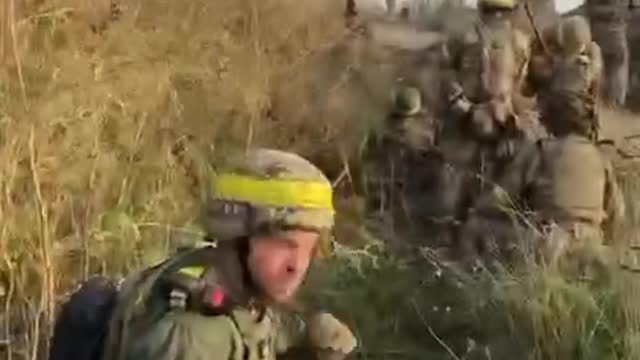 The Russian servicemen surrender to the Ukrainians