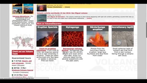 SIGNS OF THE TIMES! VOLCANIC ERUPTIONS 2016!