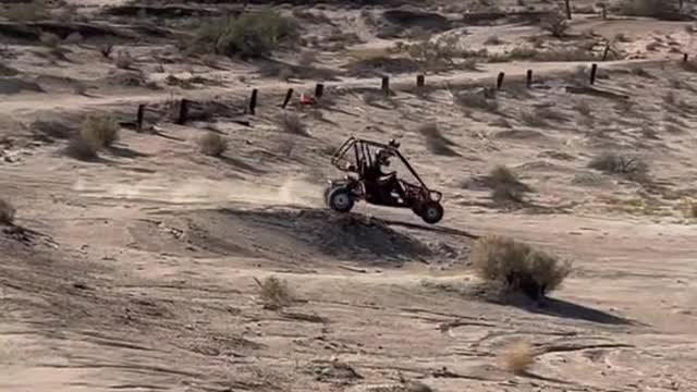 Me thinking this Chinese dune buggy would snap in half if I jumped it@。