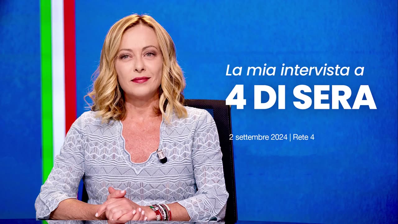 🔴 Presidente del Consiglio Giorgia Meloni ospite a “4 di sera” di Paolo Del Debbio.