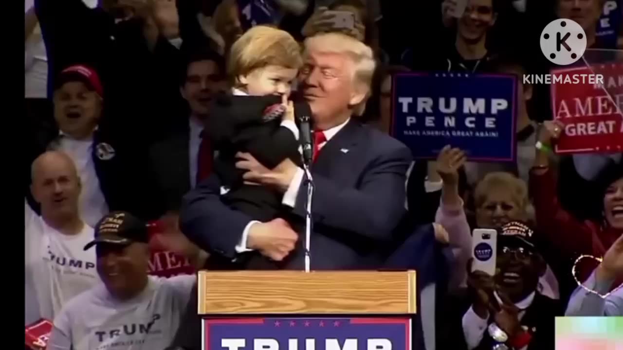 Trump hangs out with a cute kid.