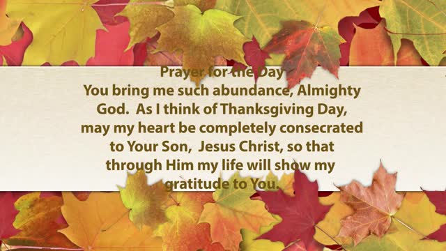 Thoughts For Today - November 24, 2020