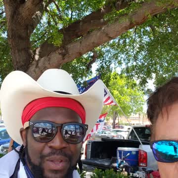 Two Patriotic Trump Supporting Patriots....one white, one blak!