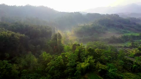 Mountains,river with drone