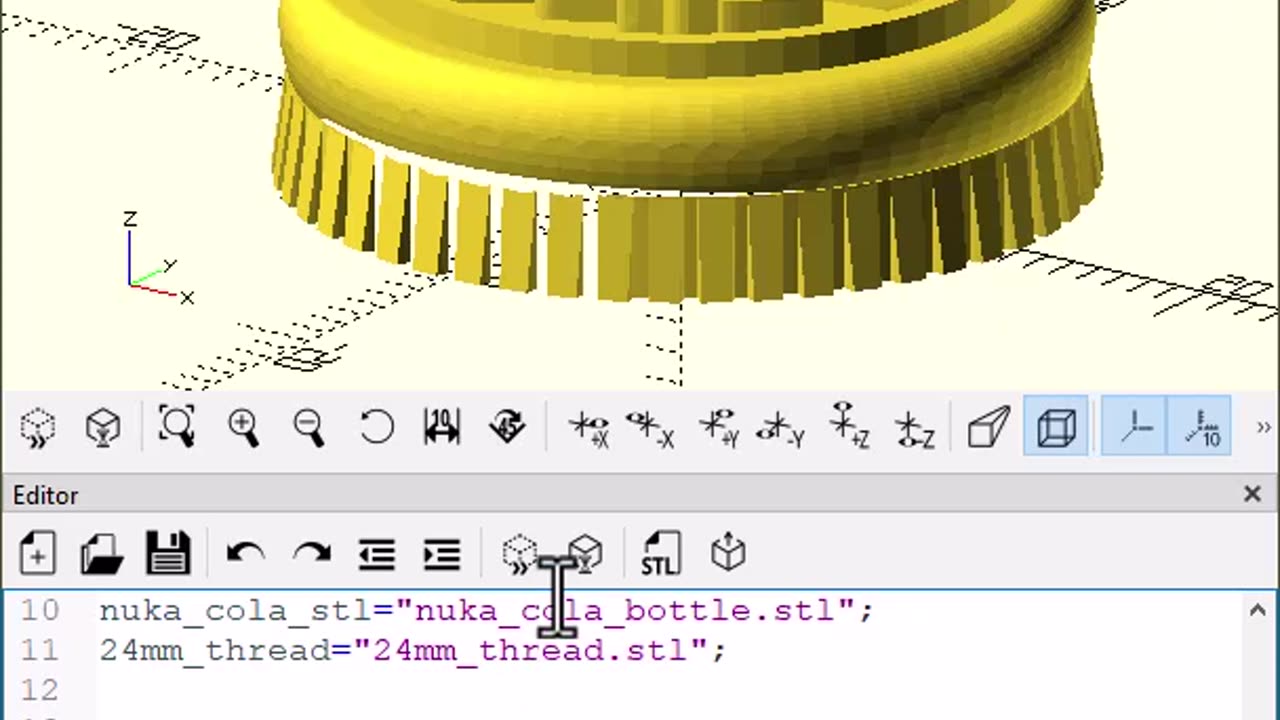 OpenScad: Hollow out a nuke cola cap