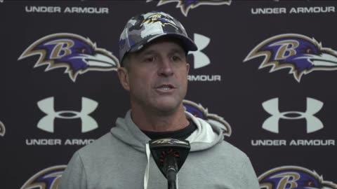 Head Coach John Harbaugh at the podium | Baltimore Ravens