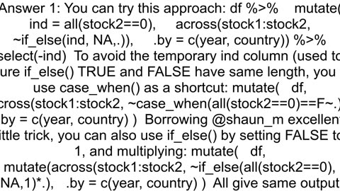 Fill NAs when you have zeros in your dataset