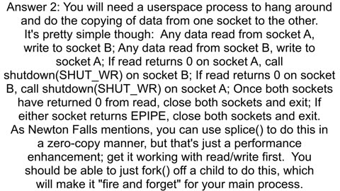 How can I quotinterconnectquot two sockets in Linux