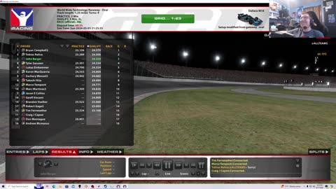 iRacing B Fixed IndyCar Series from Gateway 8/17/24. Too Many Cautions.