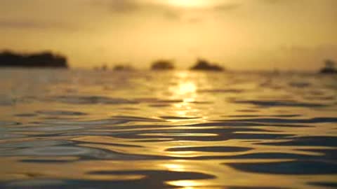 Sunset Reflecting Off Sea at Dusk