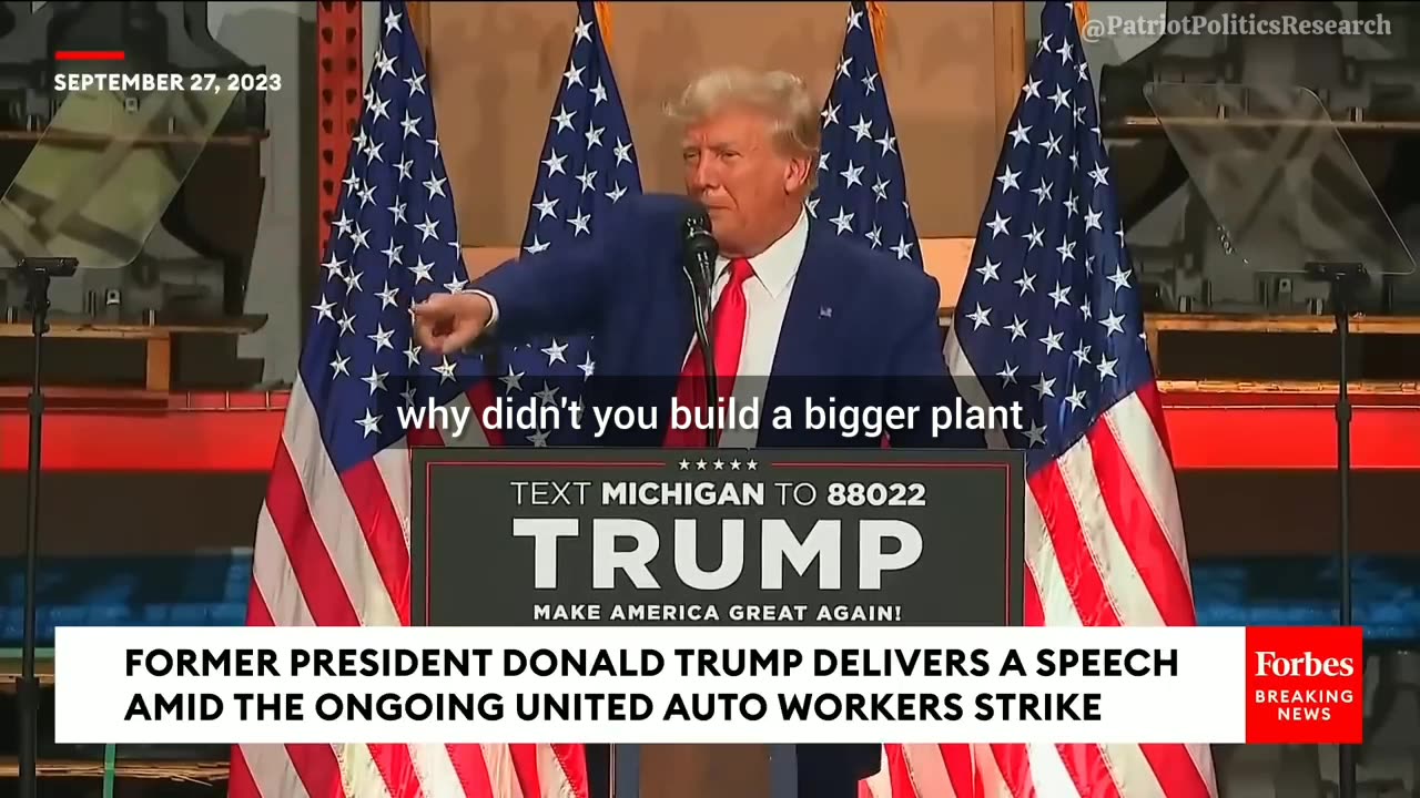 WHO IS TRUMP's VP SELECTION? - 09/28/2023 - Autoworkers Strike, MI Rally Event