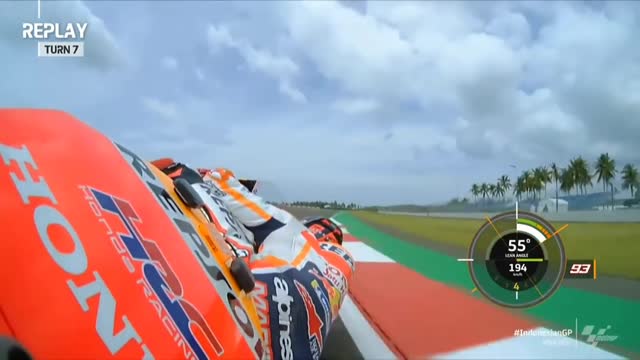 The fall of Marc Marquez at the Mandalika circuit