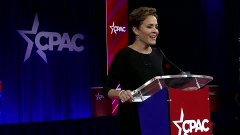 Kari Lake speaking at CPAC.