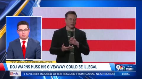 DOJ warns Musk his giveaway could be illegal