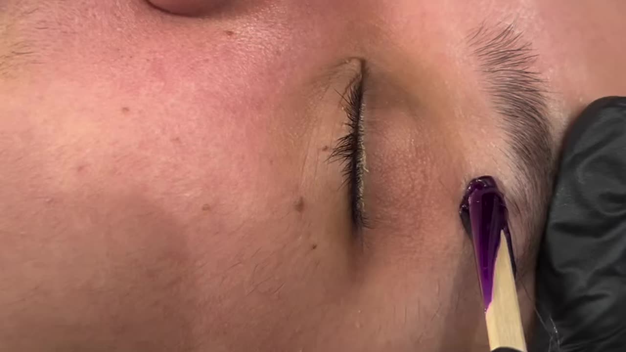 Eyebrow Waxing with Sexy Smooth Purple Seduction Hard Wax by @haus.of.glow