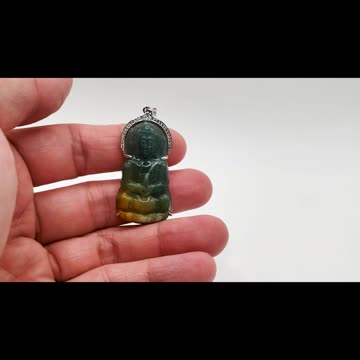 Kuan Yin on a Silver Bail #kuanyin #goddessofmercy #jade #jewelry #pendant #giftideas #reels