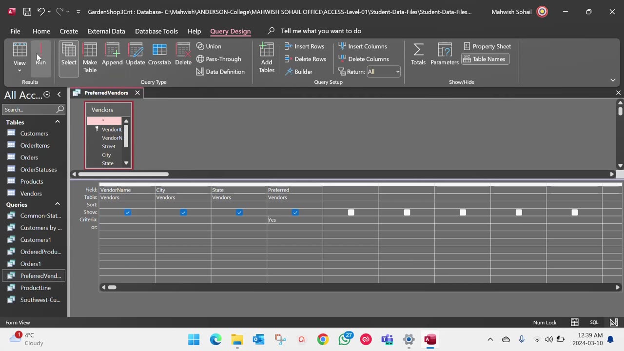 Access - Chapter 03-Assessment 10