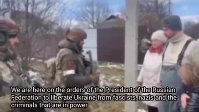 Russian soldiers telling Ukrainians that they are not at war