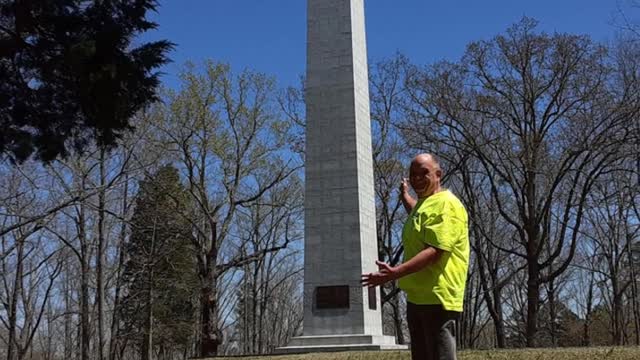 George Walking with the Colorful Spring Foliage at Kings Mountain