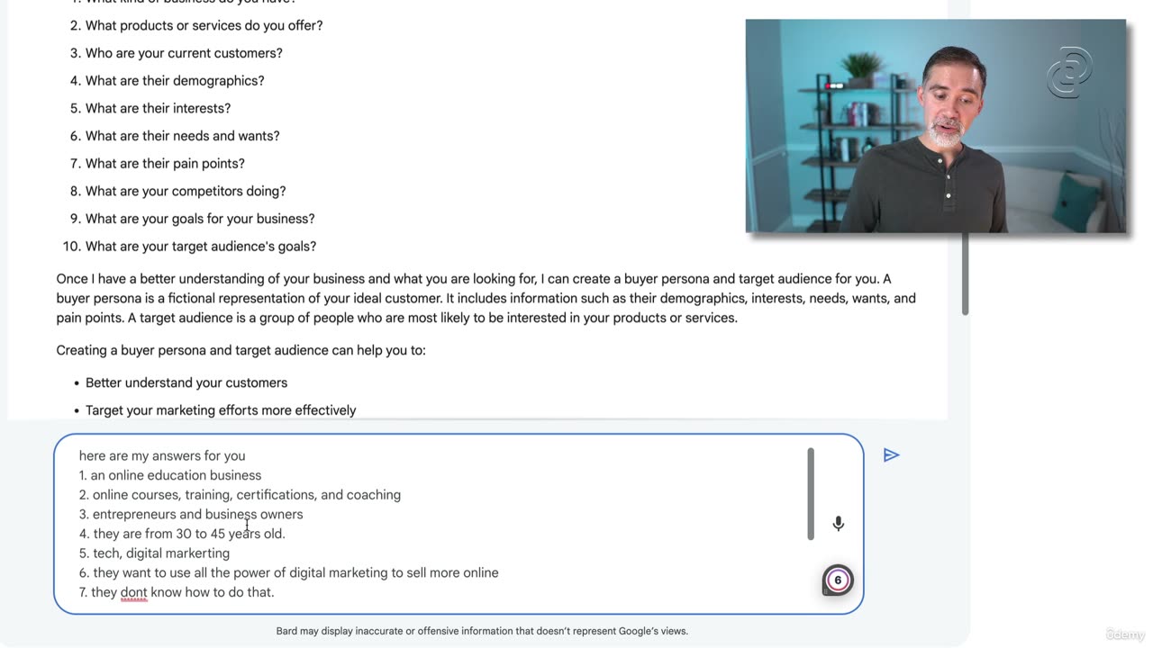 Chapter 28 | 002 Target Audience Google Bard for audience research and analysis