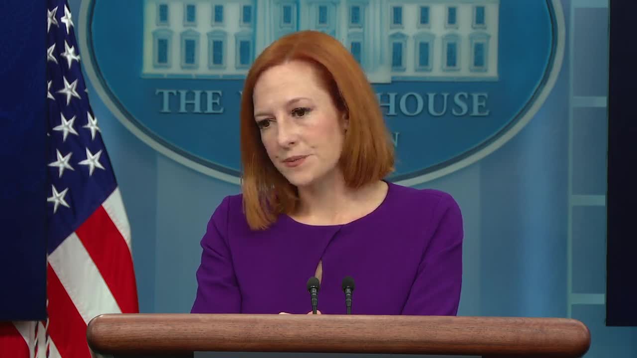 Jen Psaki Holds Press Briefing After Kamala Harris Tests Positive For Covid-19