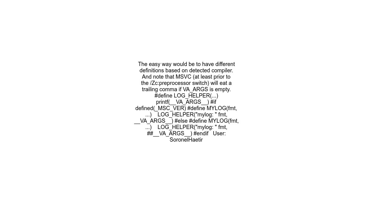 MSVC treatment of __VA_ARGS__ vs other compilers