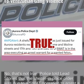 Fact Check: Aurora, Colorado, Police Shelter-In-Place Order NOT Related To Venezuelan Gang Violence