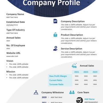 One Page Company Profile PowerPoint Presentation