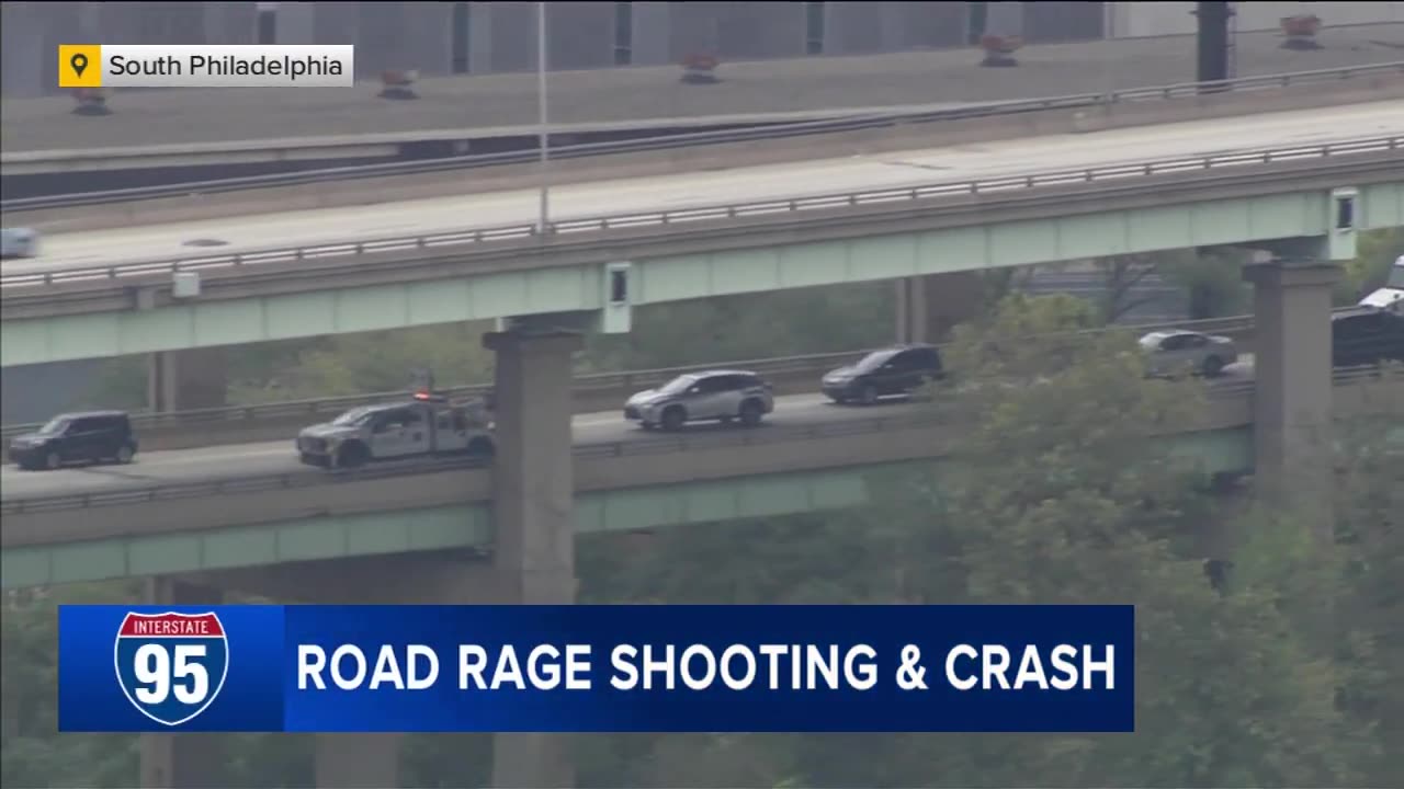 Road rage incident leads to shooting and crash on I-95 in Philadelphia; pickup truck sought