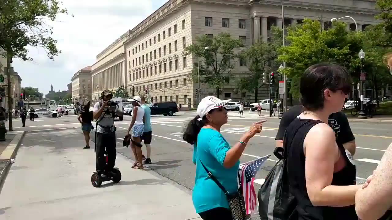 July 6 2019 DC 1.1 Latin trump supporter blocked from entering 'All out DC' antifa event