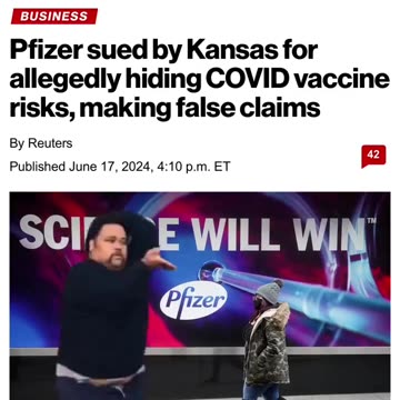 Pfizer sued by Kansas for allegedly hiding COVID vaccine risks, making false claims.