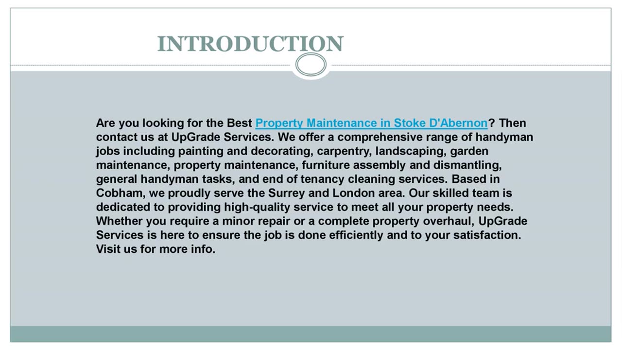 Looking for the best Property Maintenance in Stoke D'Abernon